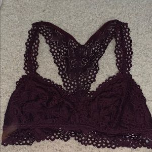 maroon lace bralette